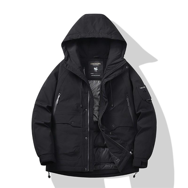 Mens Winter Down Jacket Outdoor Warm Coat Lightweight Hiking Parka