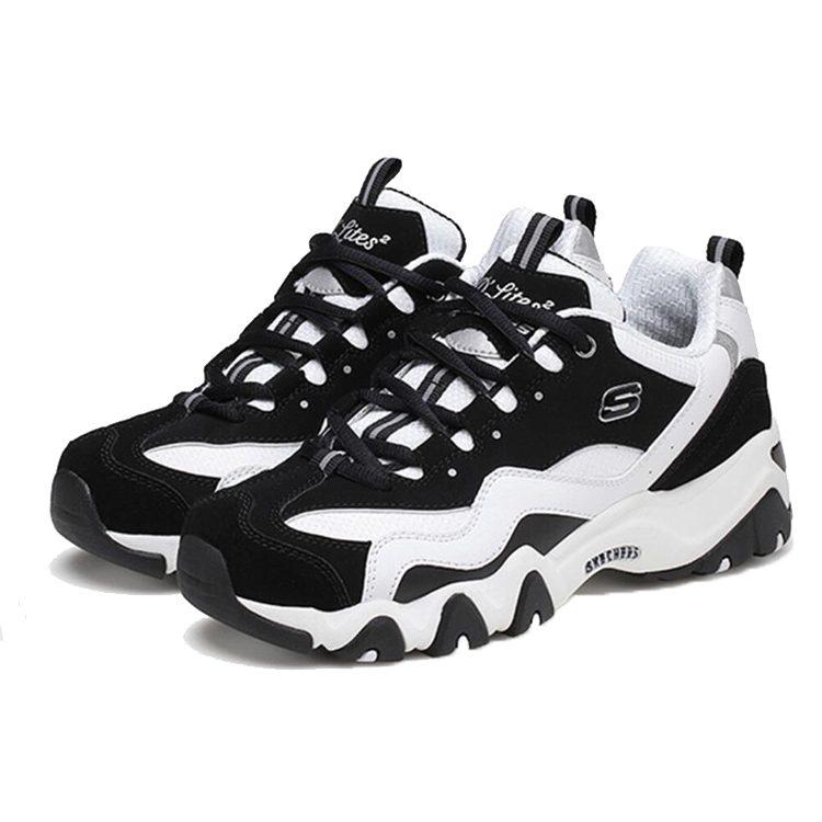 Skechers D'lites Gs White/Black Women's 99999069-BKW