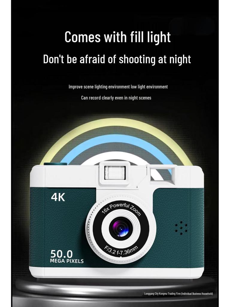 9800W Retro Digitalkamera mit Dual-Objektiv: HD-Foto & Video für Studenten