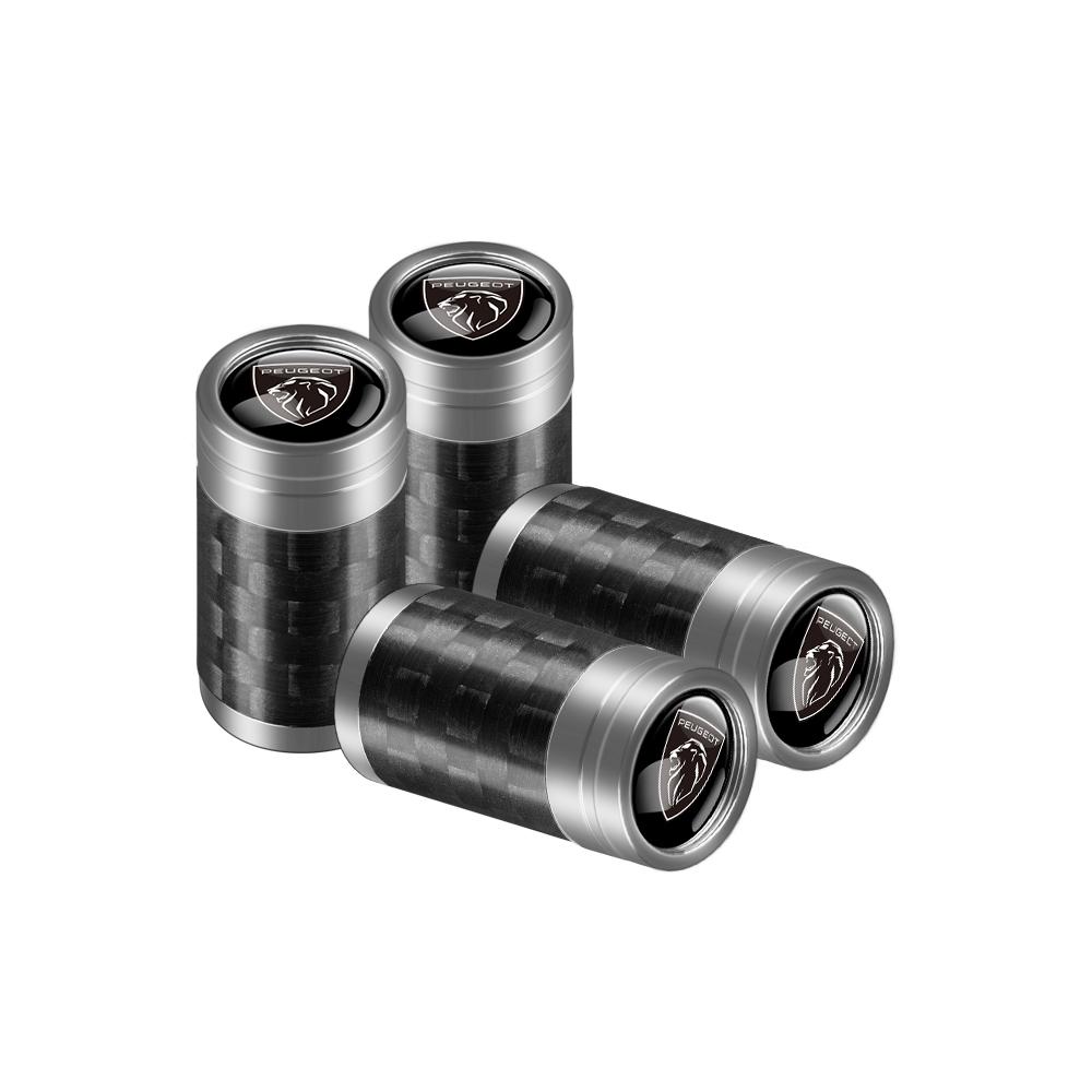 4pcs Carbon Fiber Car Wheel Tire Valve Cap Tyre Stem Cover Auto Accessorie For Peugeot 108 2008 206 207 306 308 508 107 3008 208