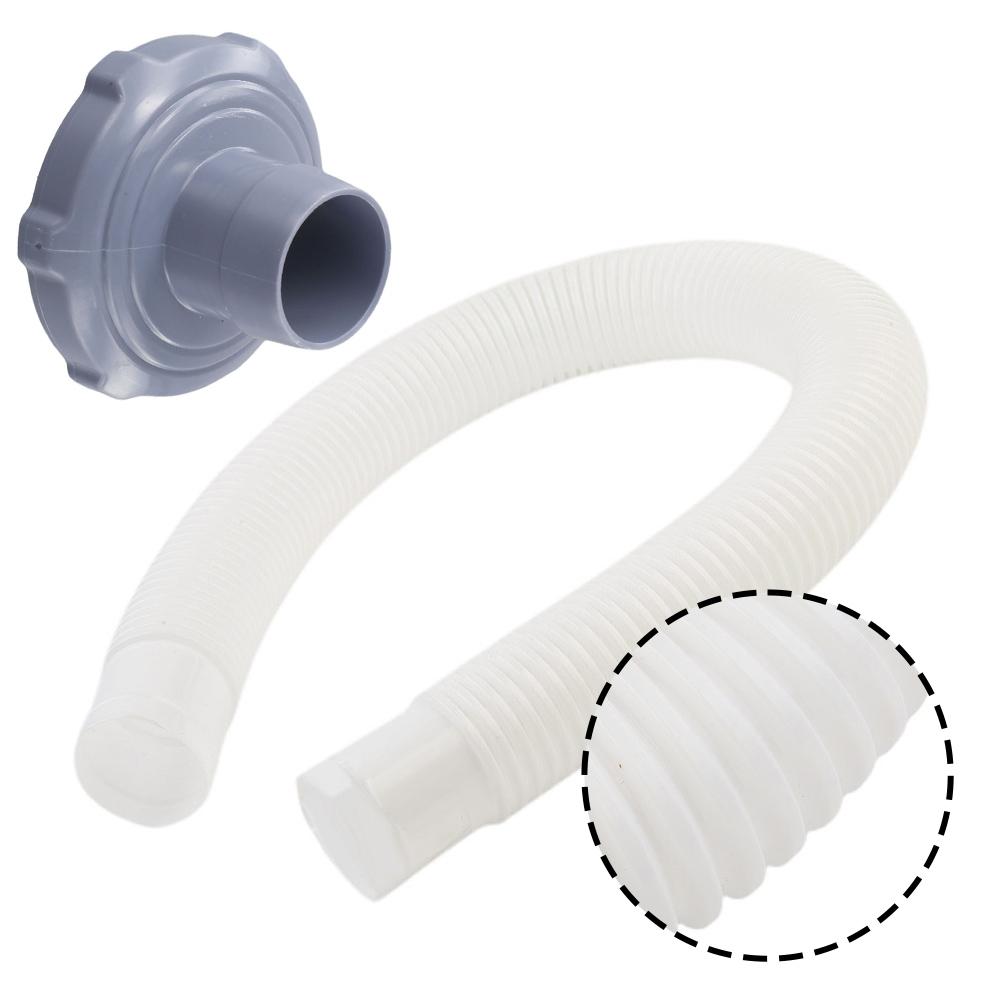 Grauer Wellen-Pool-Skimmer-Schlauch mit Adapter 25016 11238 Für einfache Installation Lecksichere Verbindung Schwimmbadausrüstung