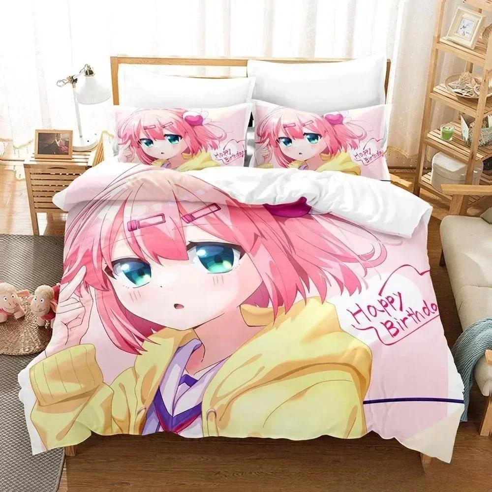 New Anime Girls The Demon Girl Next Door Bedding Set Single Twin Full Queen King Size Bed Set Adult Kid Bedroom Duvetcover Sets