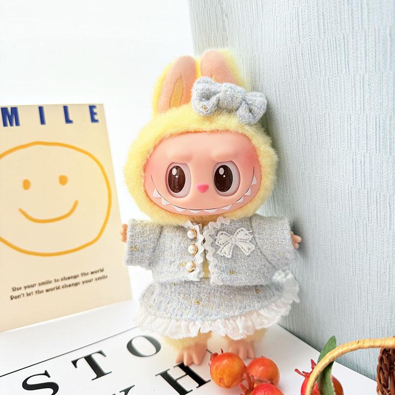 Doll Clothes Exclusive: 17cm Labubu Pendant Keychain with Little Fragrant Style Skirt
