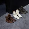 Fashion 2026 Autumn Winter Soft Leather Split toe Tabi Women Ankle Boots Fashion Zip Thick High heels Chelsea Chunky Shoes Short Booties