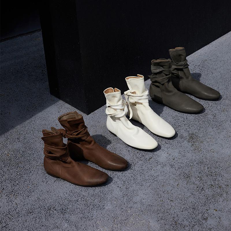 Fashion 2026 Autumn Winter Soft Leather Split toe Tabi Women Ankle Boots Fashion Zip Thick High heels Chelsea Chunky Shoes Short Booties