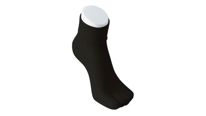 [Nitto Tabi] Silk and Cotton Tabi-Style Socks (Black)