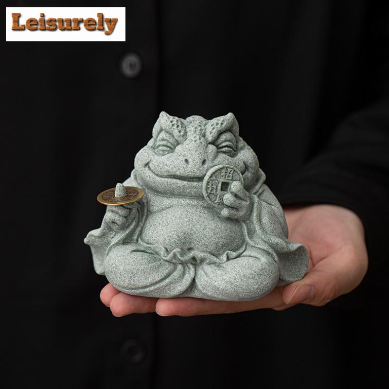 Grüner Sandstein Anziehung Reichtum Teehaustier Traditionelle Teespiele Teefigur Spielzeug Tee-Statue Ornamente Zubehör Geschenk Handwerk