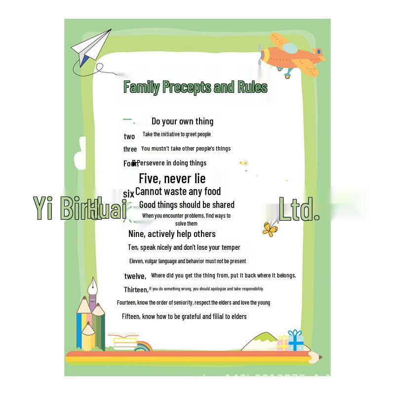 Motivational Wall Stickers: Family Rules & Learning Slogans
