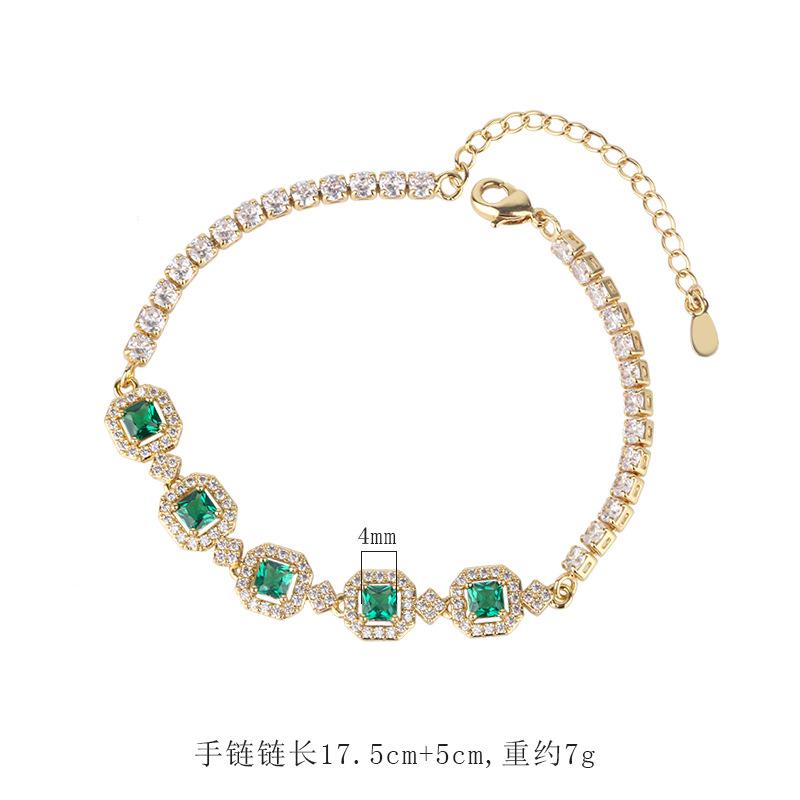 Dopamine Bracelet Simulation Paraiba Simple Green Gold White Multi-color Colorful Treasure New Women