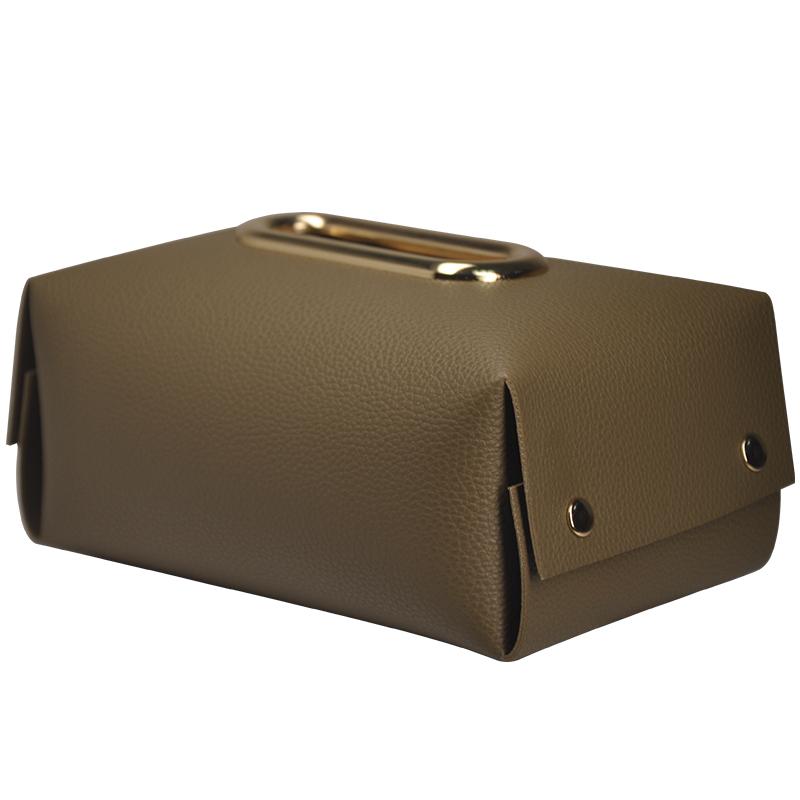 J Nordic style simple modern design living room central table Napkin Holder hand made leather tissue box  Paper Case storage box