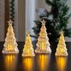 Christmas Tree Night Light Decoration Mini Xmas Tree Decorative Lamp Battery Powered 3D Tree LED Table Light Home Office Holiday Party Ornament