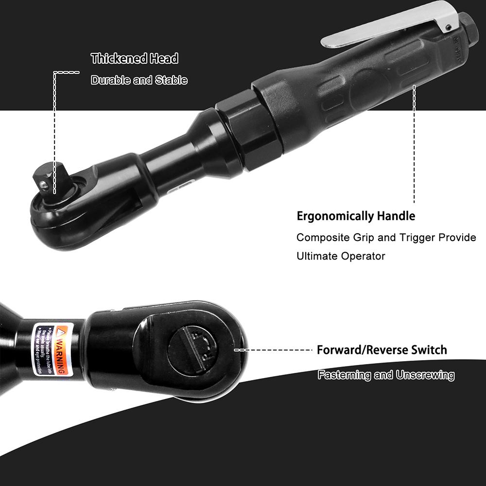 Air Pneumatic Ratchet Wrench Torque Spanner Mechanical Machine Repairing Tool Maintenance Household 3/8'' 1/2'' Square Head