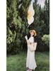 Women's French Linen Pleated Smock Dress