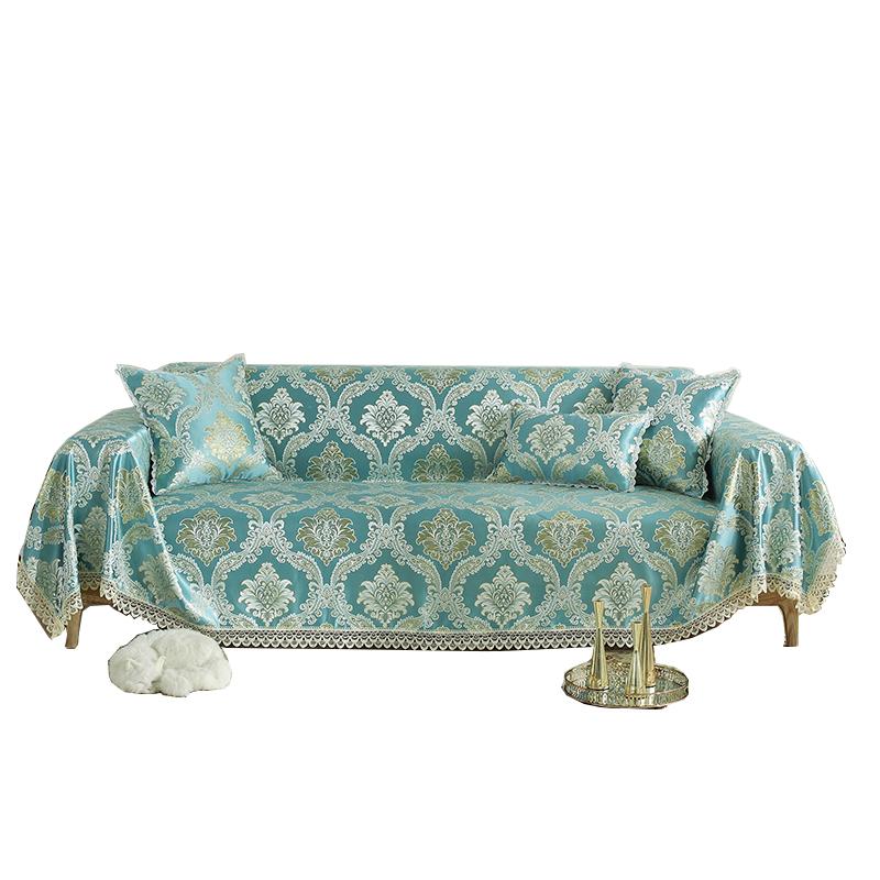 European Style Jacquard Sofa Towel with Tassels for Living Room, Decorative Slipcover, Dustproof, Luxury, 1 Pc