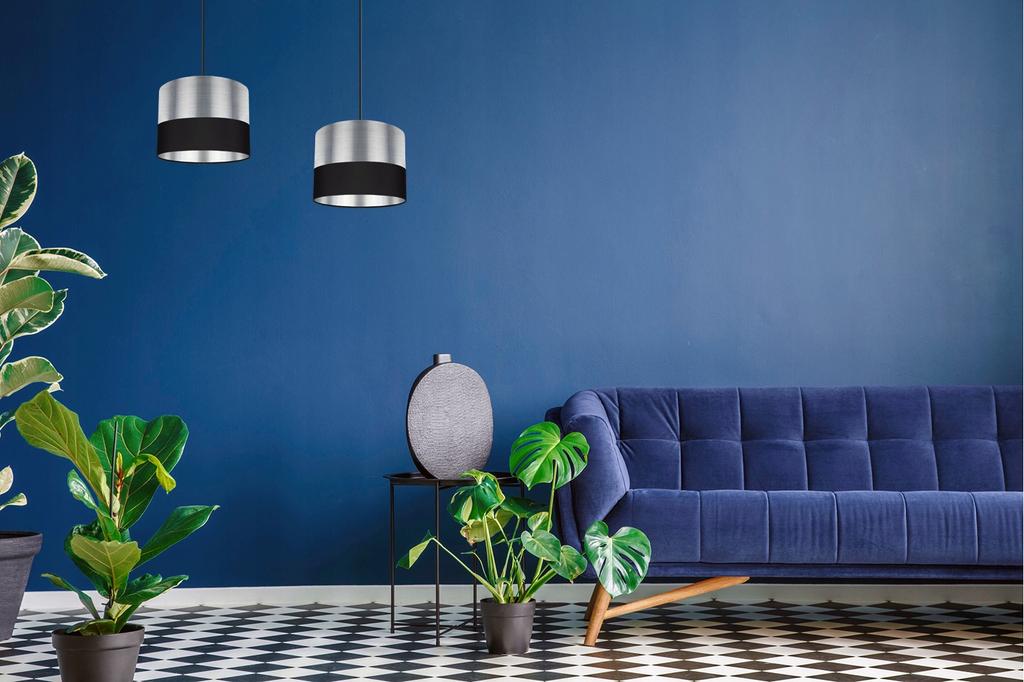 CEILING HANGING LAMP CHROME LAMPSHADE LED