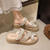 Thick-soled Bag Head Half Slippers Women's New Summer Wear Fashion Hollow Casual Soft Bottom with Skirt Cool Slippers