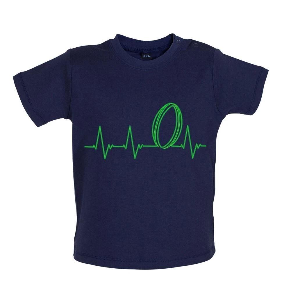 Heartbeat SPORTS Rugby -Baby Kids Boys Girls Unisex T-Shirt / Romper Tees Top- Players League Union Nations 100