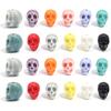 5pcs Skull Shape Ceramics Beads Porcelain Skeleton Loose Beads For Jewelry Making Halloween Decoration DIY Bracelet Accessories