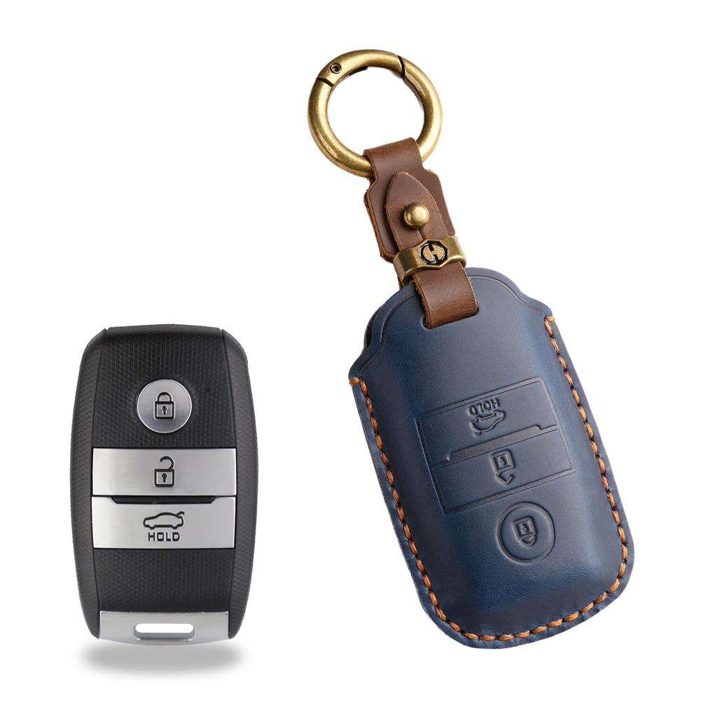 Retro Leather Key Bag Is Suitable for Kia Jiahua Commercial Vehicle Mpv Key Cover, Pure Handmade Cowhide Protective Case