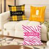 Clinique Fashion Brand Logo Cushion Cover Silky Short Plush Home Sofa Cushion Cover - Invisible Zipper Home Decoration