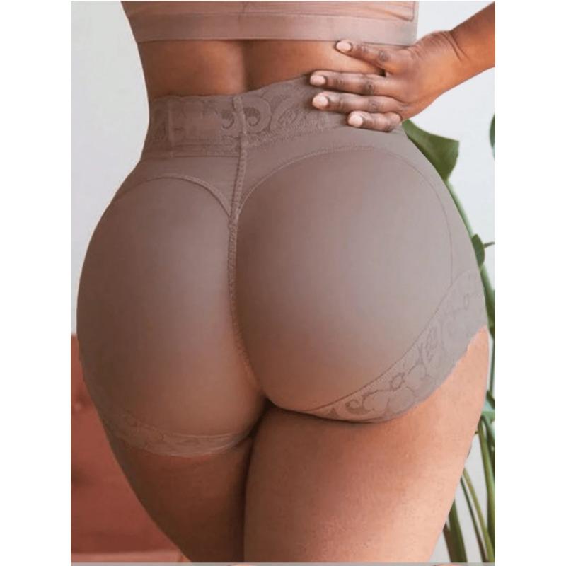Women High Waist Lace Trim Tummy & Butt Lifter Shapewear Shorts