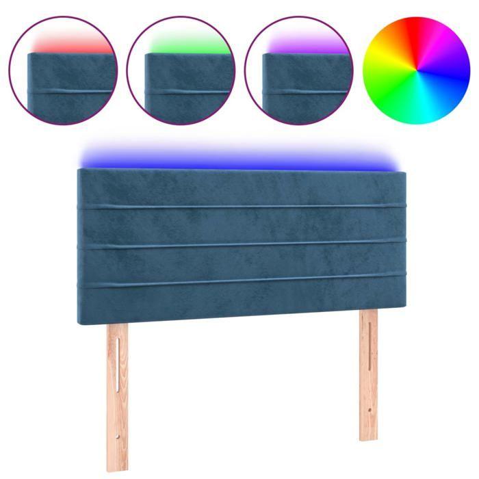VidaXL LED Headboard Bedroom Furniture Single Bed Accessory Headboard Bed Frame Interior Dark Blue 3121798