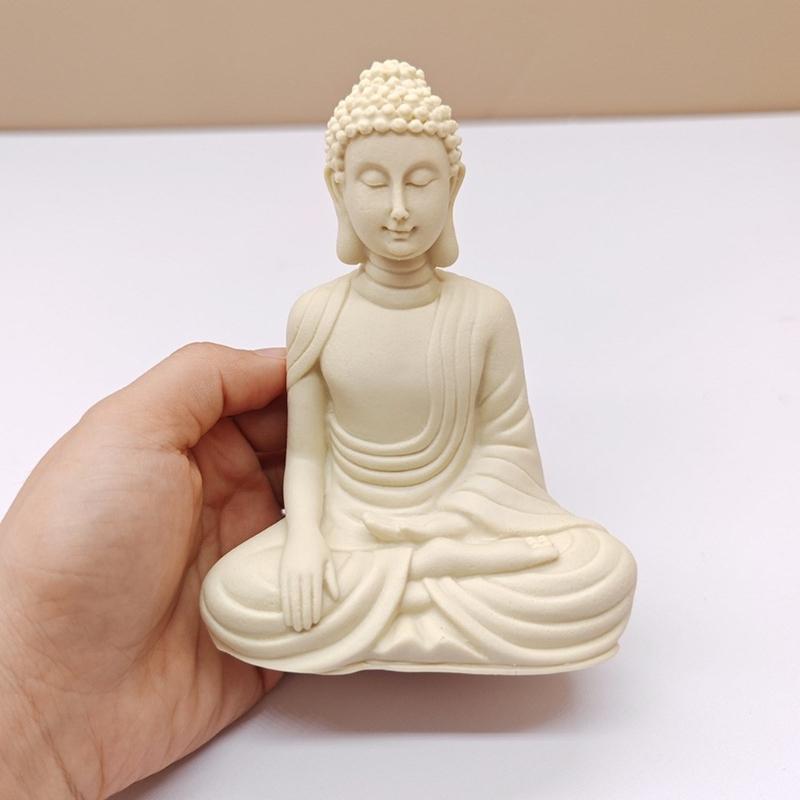 Candle Moulds Clay Moulds Crafts Moulds Hand-making Supplies Buddhas Shape Non-stick Silicone Material for Figure Craft