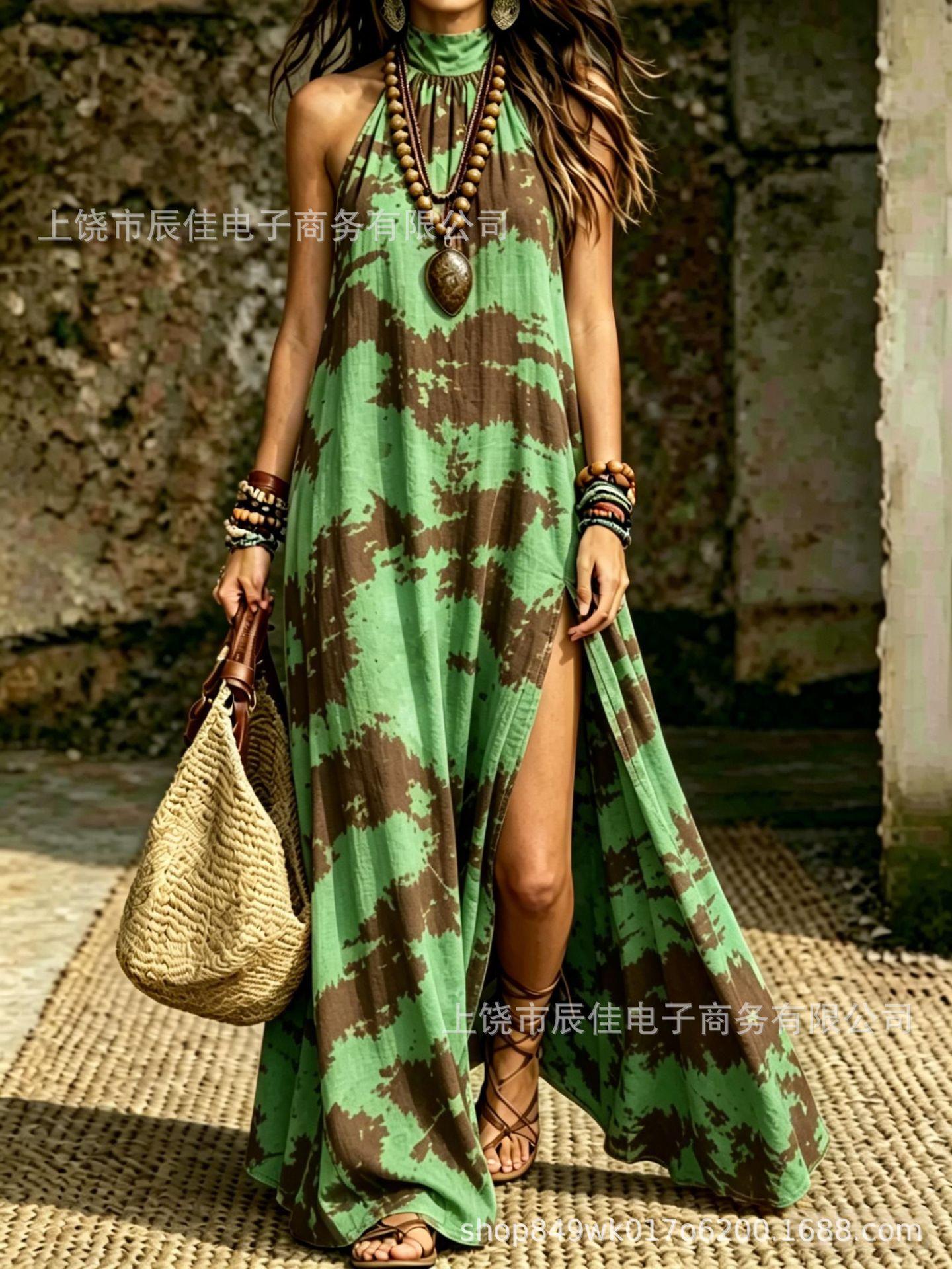 New European and American dresses long skirts Bohemian vacation summer S