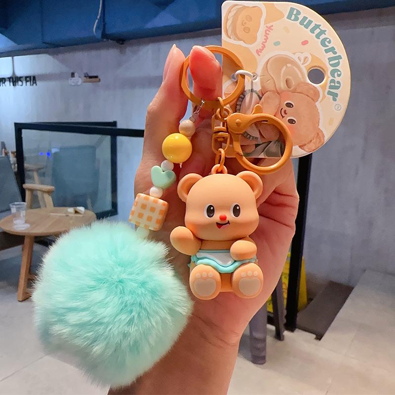 Chaveiro Fofo de Urso Trompete - Pingente de Presente Criativo para Casais
