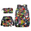 Sprunki Student Starry Sky School Bag Three-piece Rhythm Box Teen Backpack Men's and Women's Casual L