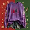 Women's Long Sleeve Christmas Print Crewneck Pullover Sweatshirt for Holiday Casual Wear