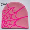 Halloween Party Cap Jacquard High Print Knitted Spider Web Winter Hat Unisex Beanie Elasticity Anti-shrink