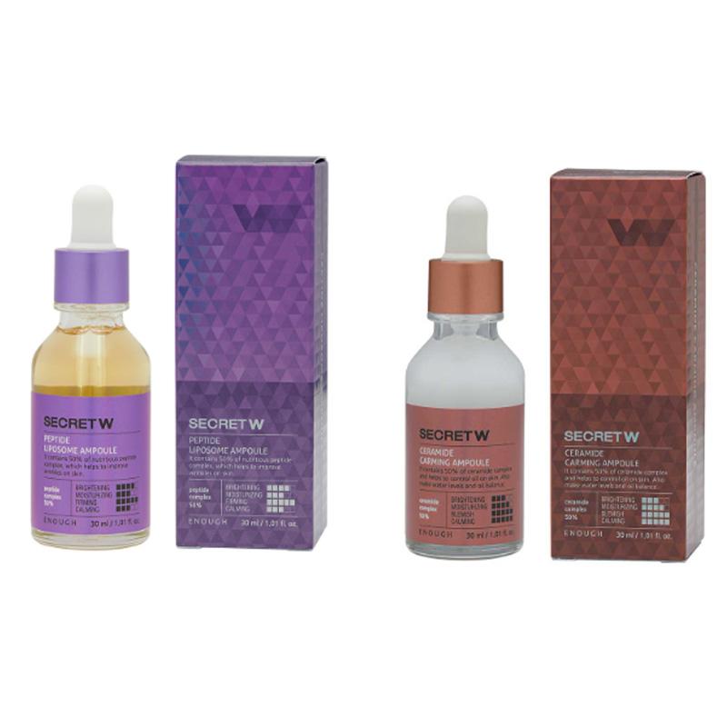 ENOUGH 5 types de secrets avec série d'ampoules pour éclaircir/carming/peptide/hyaluronique/soin des pores 30 ml (20 Options)