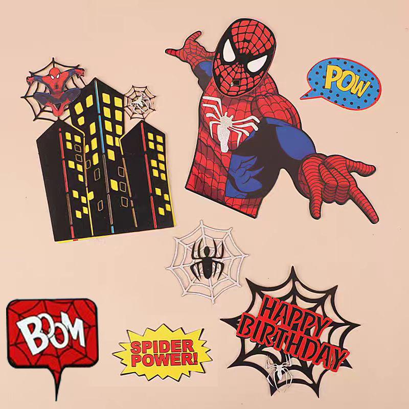 Spider-Man Cake Figurine, Cartoon Toy Baking Accessory for Boys' Birthday Desserts