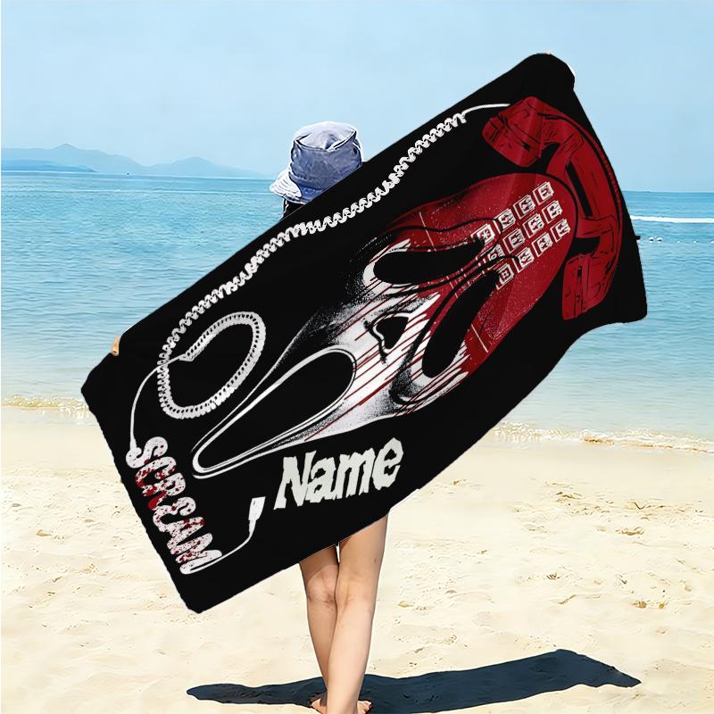 Personalized Horror Movie Mashup Beach Towel Microfiber Beach Towel Thin Absorbent for Beach Swimming Yoga Bath Sports. 09107