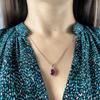 Серебряная подвеска с рубином 3.92ct, фианитами (2205326)