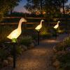 Solar-Gans-Licht, Wasserdichte LED-Gartensteckleuchte für Wege Rasen Terrassen, Dekorative Landschaftsleuchten, Harz Außen Dekoration