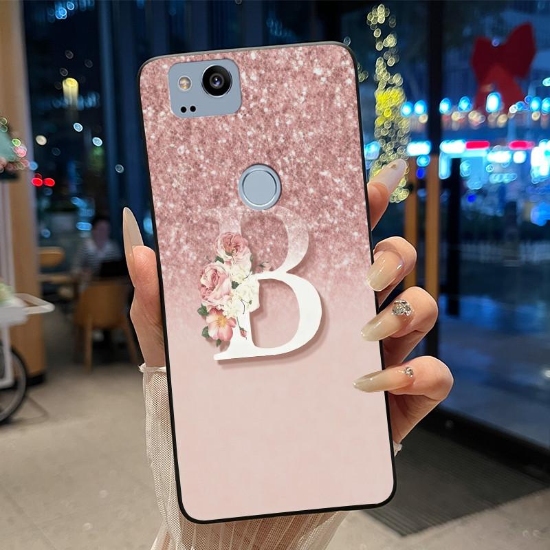 

Pink Shiny Starry Sky Letter Phone Case For Google Pixel 2 G011A Soft Silicone Black Case For Google Pixel 2 XL G011C Casing Google Pixel 2