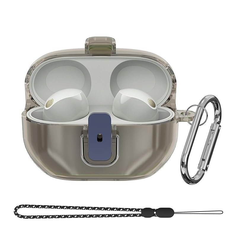 

Sony WF-1000XM5 Case cover, CONTEME clear software TPU Protective earphone case, Sony Exclusive headphone case with carabiner and strap accessories