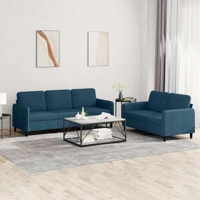 Vidaxl 2 Cz. Relaxation Set, Blue, Velvety
