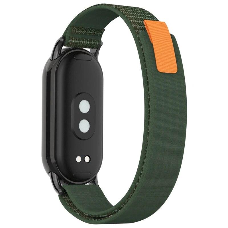 

Нейлоновый ремешок для Xiaomi Mi Band 8, браслет с металлической головкой, сменный браслет, ремень для Xiaomi Miband 8 Mi Band 8, ремешок For Mi Band 8/8NFC зелёный