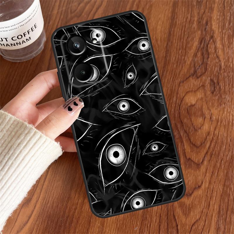 Scary Face Eyes For Realme GT7 Pro GT6 15 10 11 12 13 14 Pro Plus C75 C65 C55 C63 C61 C53 C67 C35 C71 Case