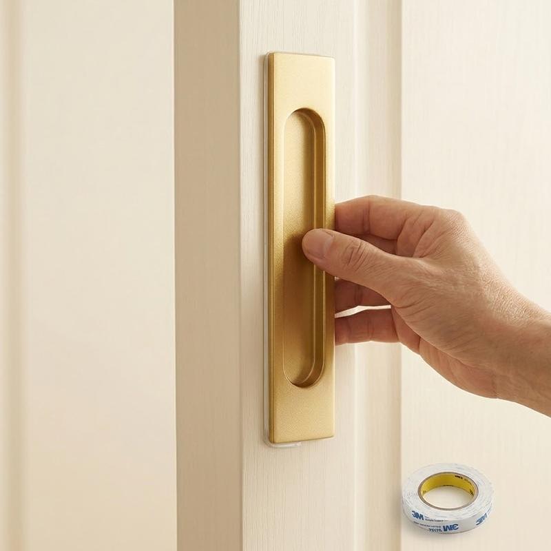 Stanzfreier Schiebetürgriff Aluminiumlegierung Selbstklebend Fenster Küchentürknauf Schrankgriffe Möbelbeschläge Griff