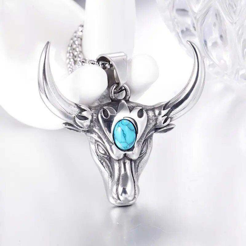 Collana con Ciondolo da Uomo, Gioielli in Denim Western, Collana Quotidiana, Regalo per le Feste, Regalo di Compleanno