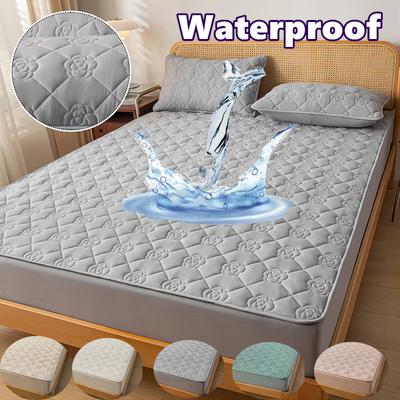 Super Waterproof Quilted Mattress Cover Protector for Single Double Queen King Beds Cotton Fitted Bed Sheet Anti-bacterial Pad