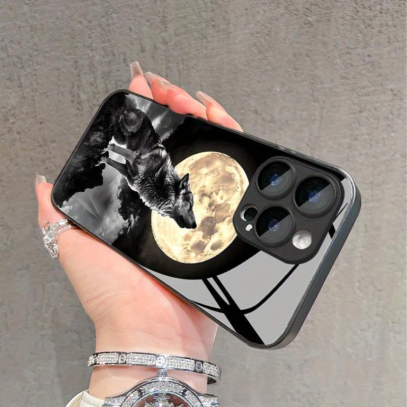 Coole Nachtwolf-Muster Glasmaterial Handyhülle Für iPhone 17 16 15 14 13 12 11 Pro Max 16E 17Air 7 8 15 Plus XR XS X Hülle