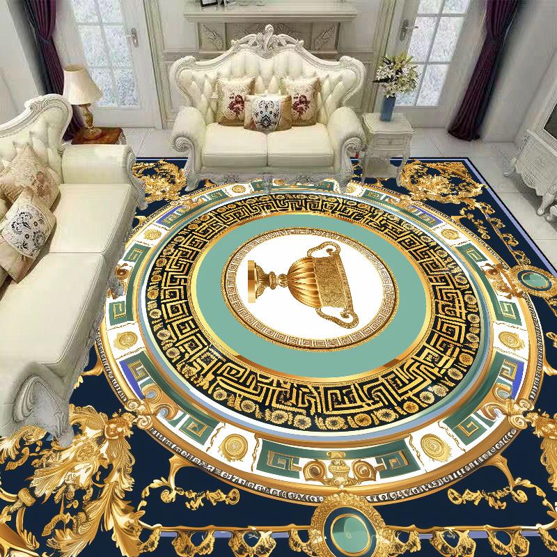 Avrupa Lüks Altın Rengi Halılar Oturma Odası Dekorasyonu Ev Kanepe Masaları Alan Halısı Yatak Odası Salon Kaymaz Lüks Yer Paspasları