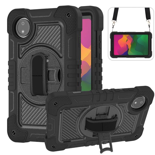 

360 Rotatable Case For Xiaomi Redmi Pad SE 8.7 2024 (Redmi Pad SE 4G) Stand Cover Hand Shoulder Straps Shockproof PC-Silicone Redmi Pad SE 8.7 чорний