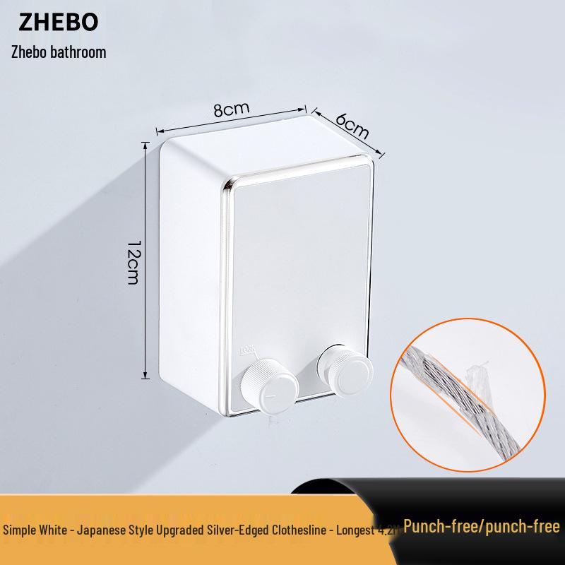 Retractable No-Drill Balcony Clothesline: Invisible Indoor/Bathroom Drying Rack with Steel Wire Rope.