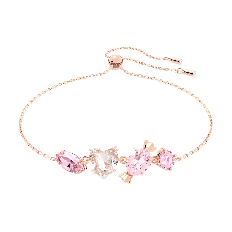 Swarovski Gema Candy Rose Gold Plated Bracelet Women bracelet Pink 5626656 Box (Random Color)